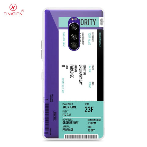 Sony Xperia XZ4 Cover - Personalised Boarding Pass Ticket Series - 5 Designs - Clear Phone Case - Soft Silicon Borders