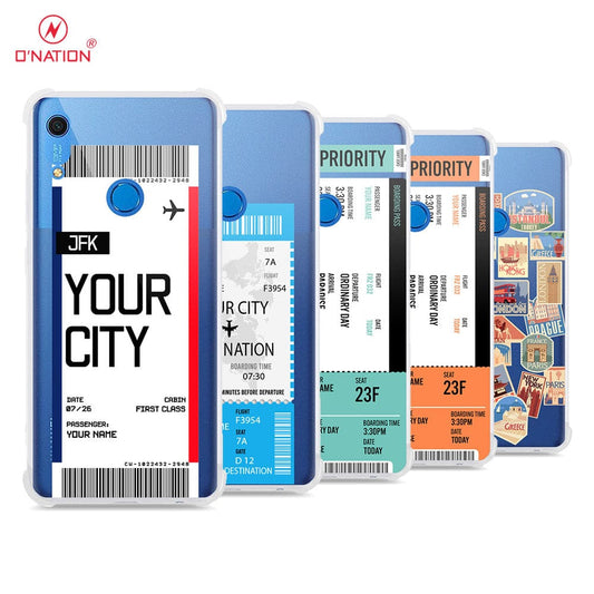 Huawei Y6s 2019 Cover - Personalised Boarding Pass Ticket Series - 5 Designs - Clear Phone Case - Soft Silicon Borders