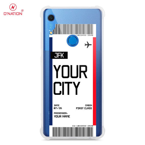 Huawei Y6s 2019 Cover - Personalised Boarding Pass Ticket Series - 5 Designs - Clear Phone Case - Soft Silicon Borders