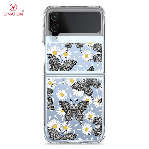 Samsung Galaxy Z Flip 4 5G Cover - O'Nation Butterfly Dreams Series - 9 Designs - Clear Phone Case - Soft Silicon Borders