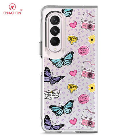 Samsung Galaxy Z Fold 3 5G Cover - O'Nation Butterfly Dreams Series - 9 Designs - Clear Phone Case - Soft Silicon Borders U14