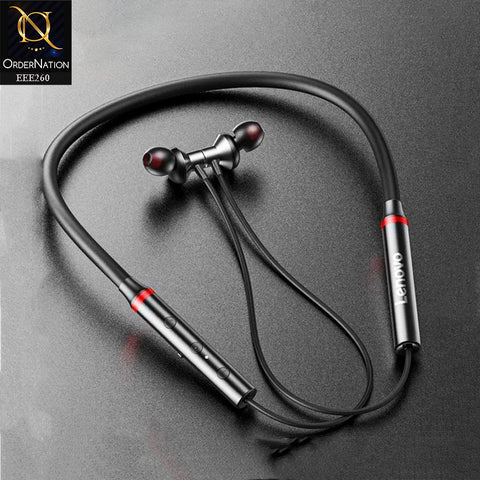 Lenovo HE05X Bluetooth 5.0 Earphones Waterproof Wireless HIFI Sound Magnetic Neckband Headset Sports Headphones - Black