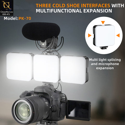 Plokama PK-70 Portable Mini LED Video Light for Vlogging & Photography (Without Cell)