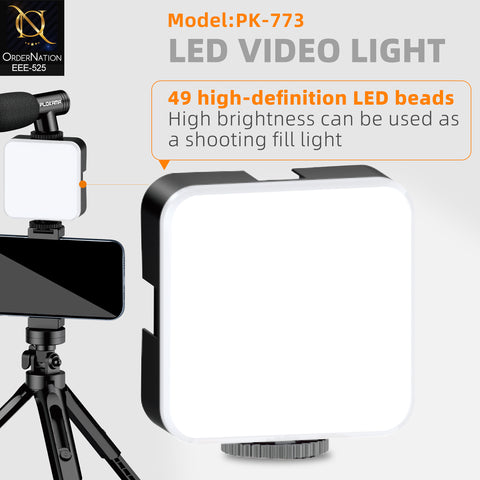 Plokama PK-773 Video Making Kit G Portable LED Fill Light with Microphone, Tripod & Universal Smartphone Holder