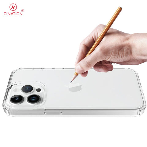 iPhone 15 Pro Max Cover  - ONation Crystal Series - Premium Quality Clear Case No Yellowing Back With Smart Shockproof Cushions