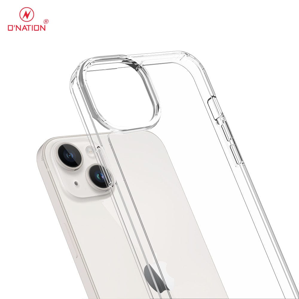 iPhone 15 Plus Cover  - ONation Crystal Series - Premium Quality Clear Case No Yellowing Back With Smart Shockproof Cushions
