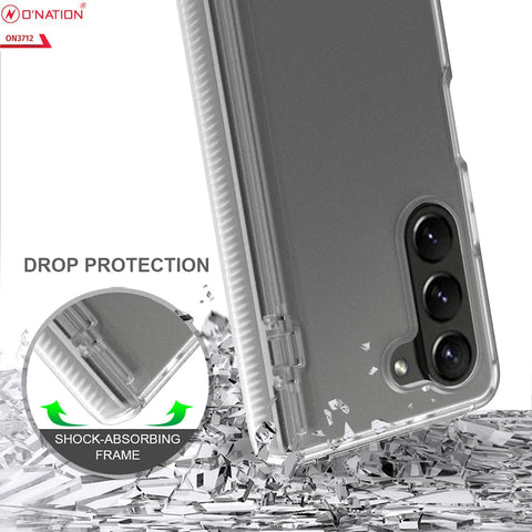 Samsung Galaxy Z Fold 5 5G Cover - White - ONation Matte Series - Premium Quality Matte Clear Case No Yellowing Back With Smart Shockproof Cushions