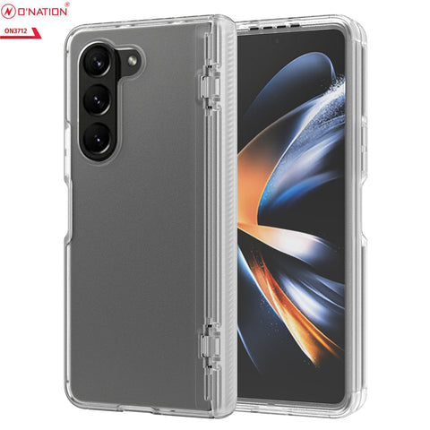 Samsung Galaxy Z Fold 5 5G Cover - White - ONation Matte Series - Premium Quality Matte Clear Case No Yellowing Back With Smart Shockproof Cushions