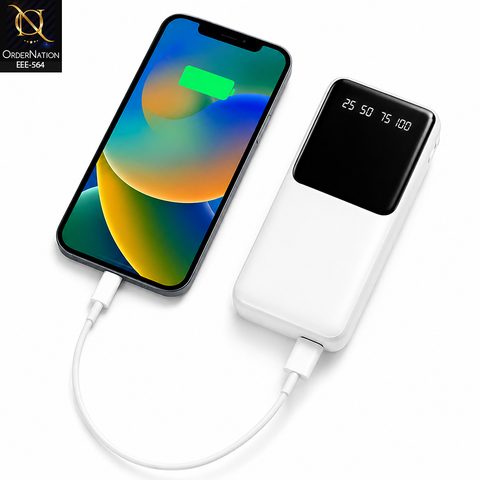 VEN-DENS VD-PB046 20000mAh Fast Charging Power Bank with Built-in Cables Digital Display Portable Battery Pack