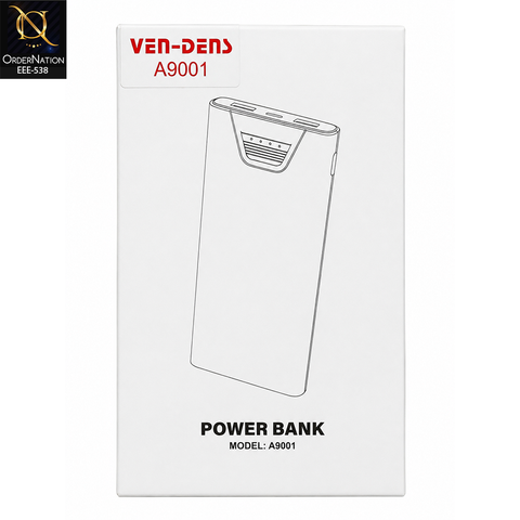 VEN-DENS A9001 Power Bank Portable Rechargeable Battery Backup with USB Charging