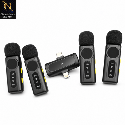 J88 4-in-1 Wireless Lavalier Microphone with Digital Display & Noise Reduction