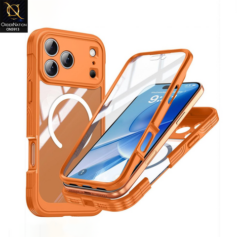 iPhone 17 Pro Max Cover - Orange - New Premium Quality Pc Shell Case With MagSafe And FingerPrint Supported