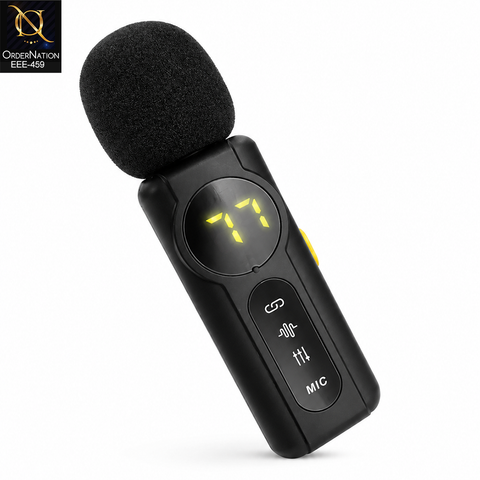 J88 4-in-1 Wireless Lavalier Microphone with Digital Display & Noise Reduction