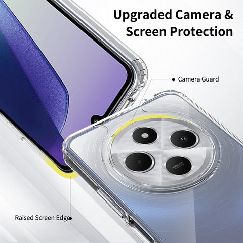 Xiaomi Poco C75 Cover - Transparent - ONation Crystal Series - Premium Quality Clear Case No Yellowing Back With Smart Shockproof Cushions