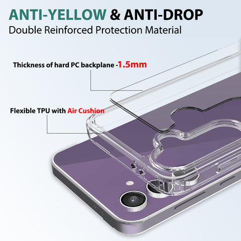 Samsung Galaxy S24 FE Cover - Transparent - ONation Crystal Series - Premium Quality Clear Case No Yellowing Back With Smart Shockproof Cushions