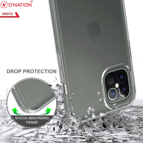 iPhone 12 Pro Max Cover - Black - ONation Crystal Series - Premium Quality Clear Case No Yellowing Back With Smart Shockproof Cushions