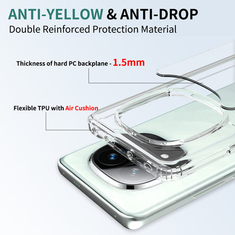 Xiaomi Redmi Note 15 Cover - Transparent - ONation Crystal Series - Premium Quality Clear Case No Yellowing Back With Smart Shockproof Cushions