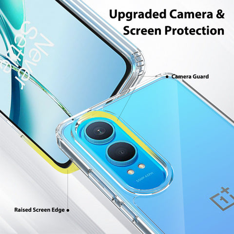 OnePlus Nord CE 4 Lite Cover - Transparent - ONation Crystal Series - Premium Quality Clear Case No Yellowing Back With Smart Shockproof Cushions