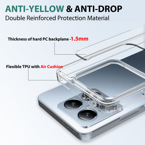 Xiaomi 14T Cover - Transparent - ONation Crystal Series - Premium Quality Clear Case No Yellowing Back With Smart Shockproof Cushions