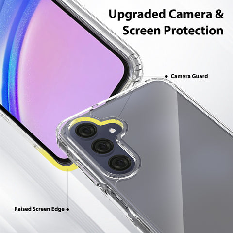 Samsung Galaxy A16 5G Cover - Transparent - ONation Crystal Series - Premium Quality Clear Case No Yellowing Back With Smart Shockproof Cushions