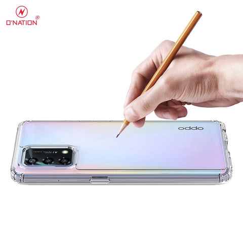 Oppo Reno 6 Lite Cover  - ONation Crystal Series - Premium Quality Clear Case No Yellowing Back With Smart Shockproof Cushions