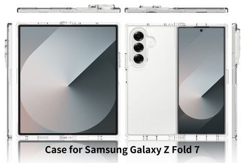 Samsung Galaxy Z Fold 7 Cover - Transparent - ONation Crystal Series - Premium Quality Clear Case No Yellowing Back With Smart Shockproof Cushions