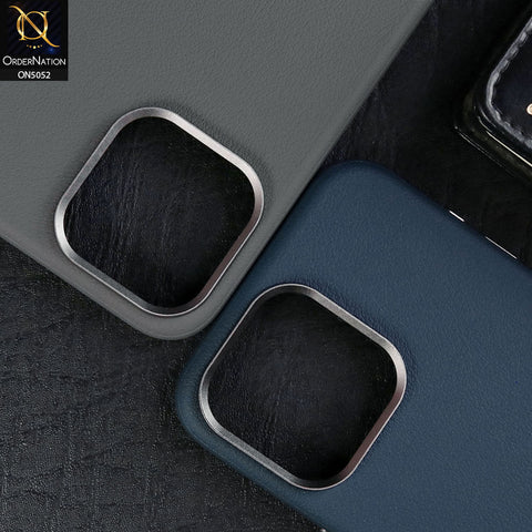 iPhone 15 Pro Max Cover - Blue - Henks Bracket Leather Series - Leather Texture Soft TPU Case