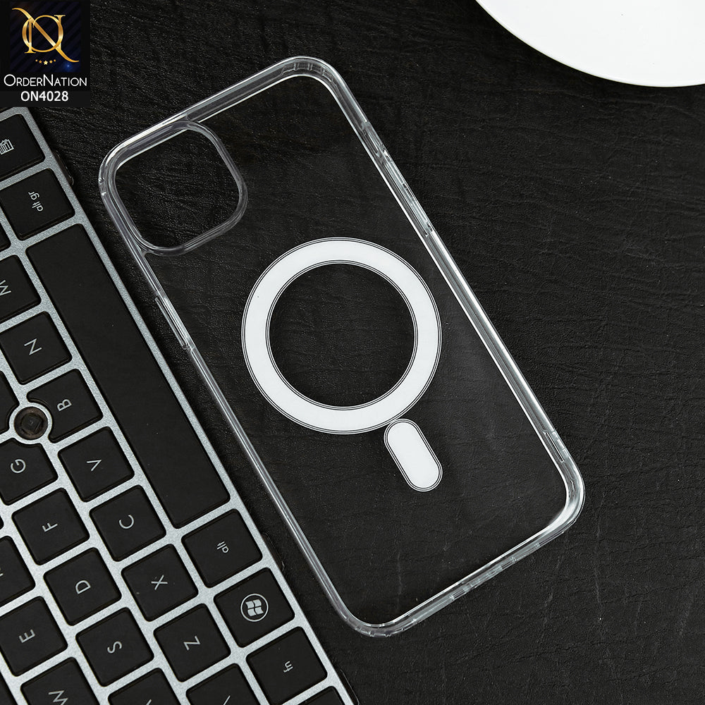 Frame Back Ip14 iPhone 14 Cover - Transparent - New Clear Back Soft Borders MagSafe ...