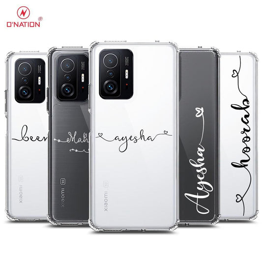 Xiaomi 11T Cover - Personalised Name Series - 8 Designs - Clear Phone Case - Soft Silicon Borders