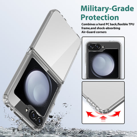 Samsung Galaxy Z Flip 5 5G Cover - White - ONation Matte Series - Premium Quality Matte Clear Case No Yellowing Back With Smart Shockproof Cushions
