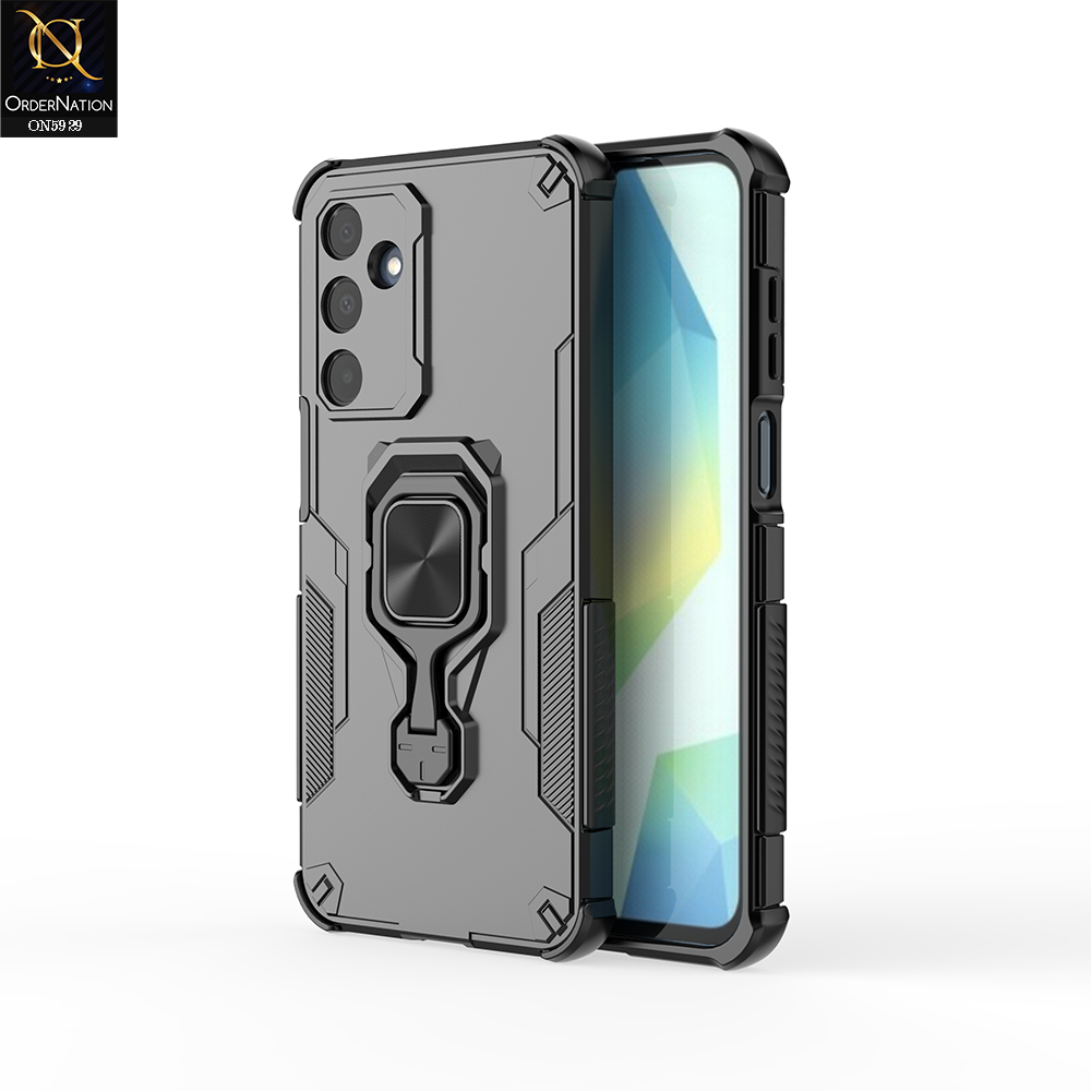 Samsung Galaxy S25 FE Cover - Black - New High Grade Quality Armor Case With Metal Ring And KickStand