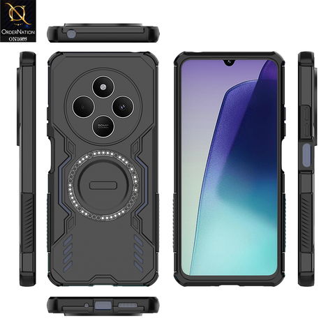 Xiaomi Redmi 14R Cover - Black - New Cooling Non-Slip Shockproof Magsafe Full Coverage Back Cover