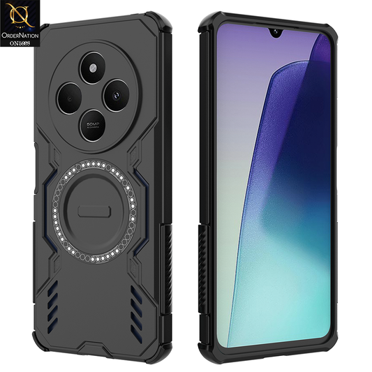 Xiaomi Poco C75 Cover - Black - New Cooling Non-Slip Shockproof Magsafe Full Coverage Back Cover