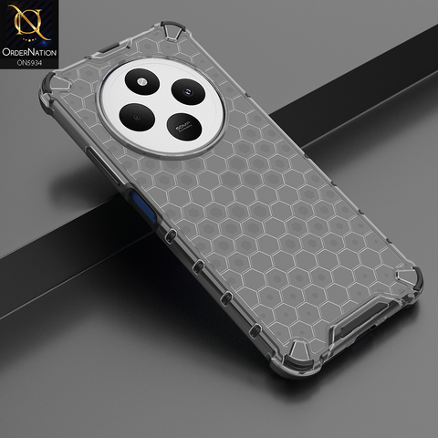 Xiaomi Poco M6 Pro 4G Cover - Black - Airbag Shockproof Hybrid Honeycomb Transparent Case