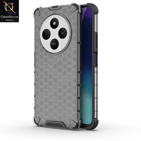 Xiaomi Poco M6 Pro 4G Cover - Black - Airbag Shockproof Hybrid Honeycomb Transparent Case