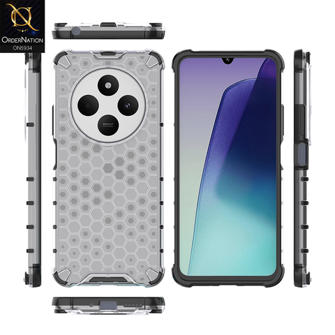 Xiaomi Poco C75 Cover - Transparent - Airbag Shockproof Hybrid Honeycomb Transparent Case