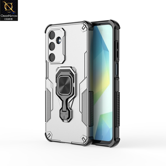 Samsung Galaxy A56 Cover - Gray - New High Grade Quality Armor Case With Metal Ring And KickStand