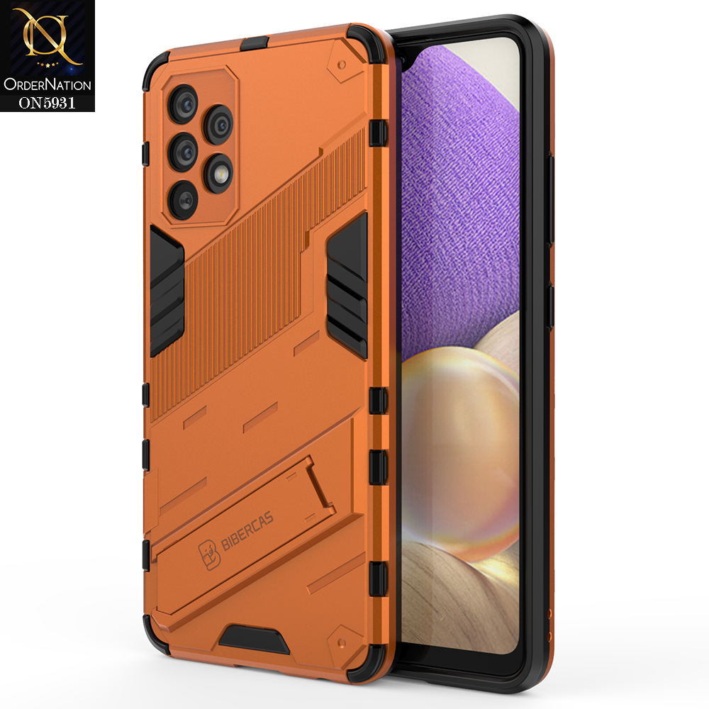 Samsung Galaxy A52 Cover - Orange - New Ultra Punk TPU Shockproof Phone Case with Kickstand And Camera Protection