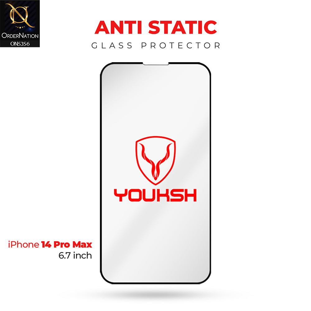 iPhone 14 Pro Max Screen Protector - Transparent - Youksh Anti Dust Clear Glass Screen Protector