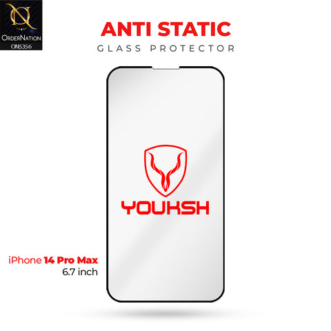iPhone 14 Pro Max Screen Protector - Transparent - Youksh Anti Dust Clear Glass Screen Protector