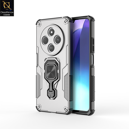 Xiaomi Redmi 14C Cover - Gray - New High Grade Quality Armor Case With Metal Ring And KickStand