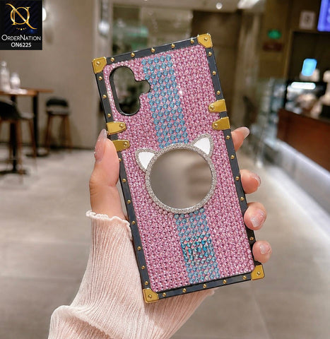 Samsung Galaxy A06 Cover - Pink - New Glamorous Bling Phone Cover with Crystal Animal Design Ring Holder