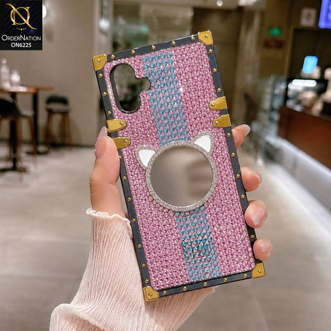 Infinix Smart 10 Cover - Pink - New Glamorous Bling Phone Cover with Crystal Animal Design Ring Holder