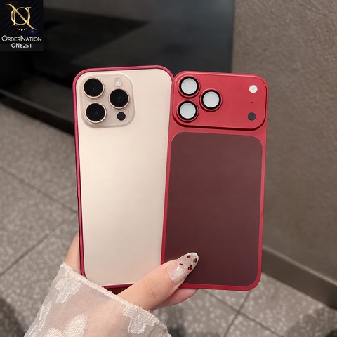 iPhone 16 Pro Max Cover  - Burgundy - Frame Aluminum Metal Phone Case - Transfer your Phone Looks into iPhone 18 Pro Max