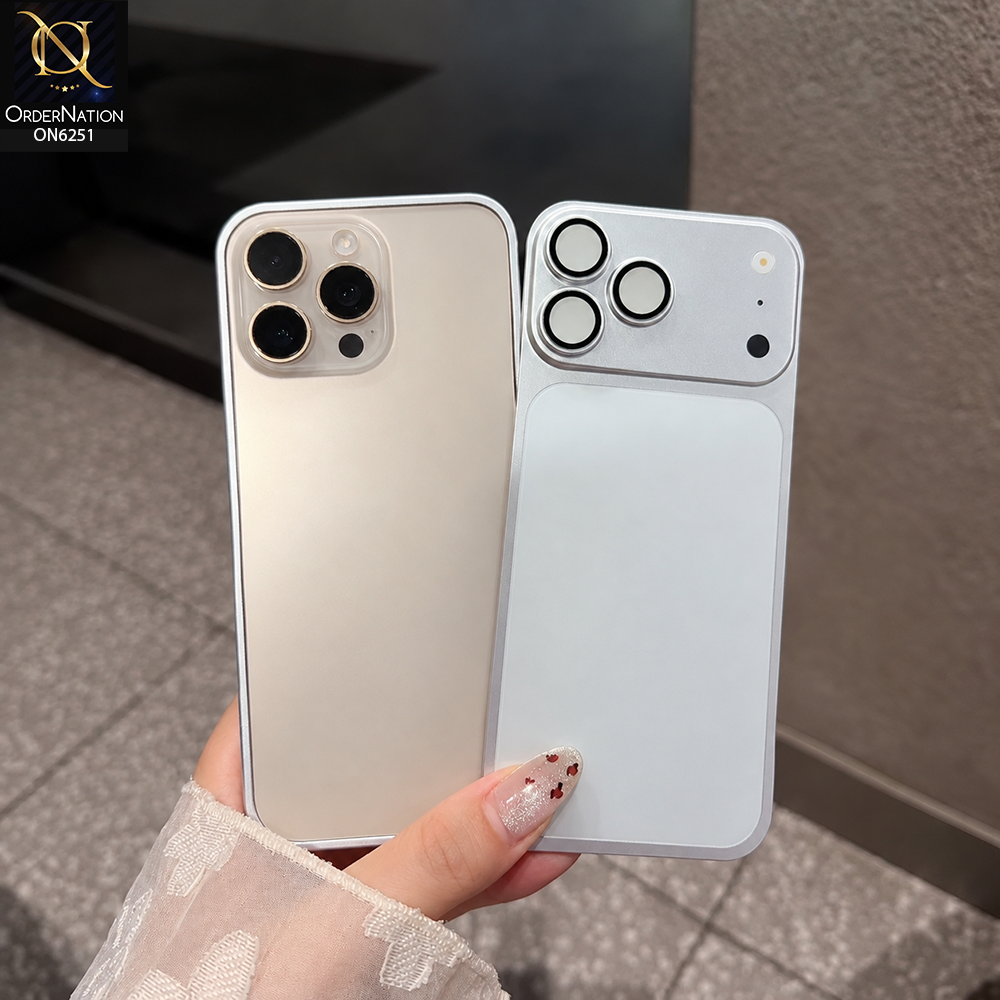 iPhone 16 Pro Max Cover  - Silver - Frame Aluminum Metal Phone Case - Transfer your Phone Looks into iPhone 18 Pro Max