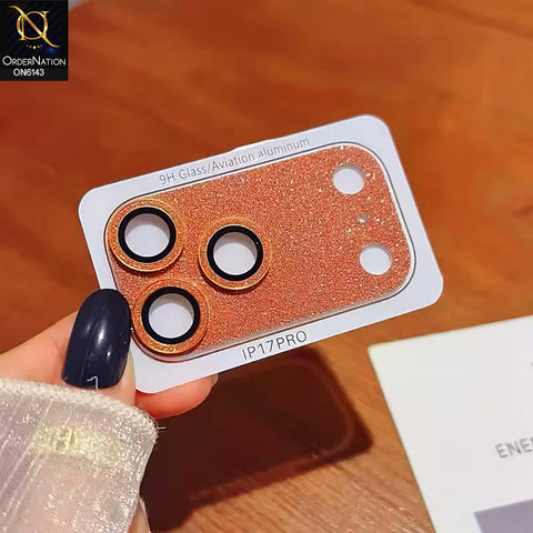 iPhone 17 Pro Camera Protector Lens  - Orange - Xmart Glitter Camera Lens Protector Ultra HD & Anti-Reflection