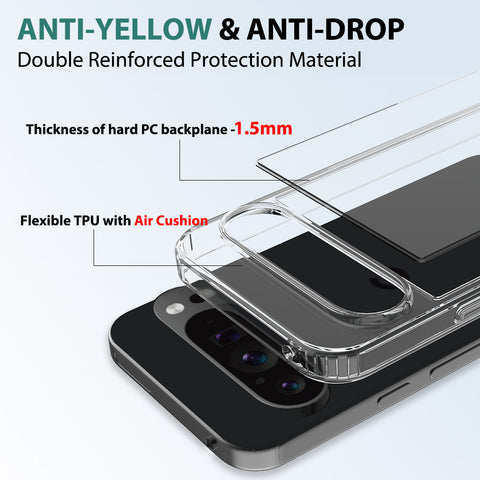 Google Pixel 9 Pro XL Cover  - ONation Crystal Series - Premium Quality Clear Case No Yellowing Back With Smart Shockproof Cushions
