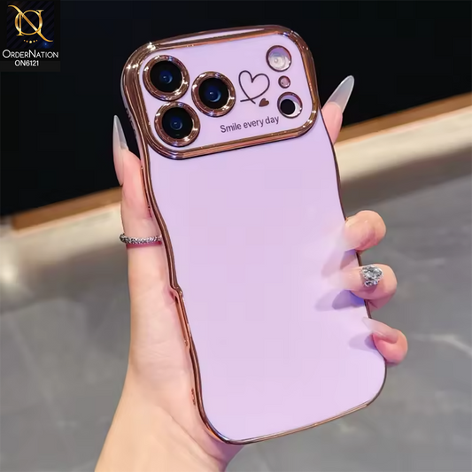 iPhone 17 Pro Max Cover - Purple - Luxury Electroplated Heart Design Glossy Shockproof Phone Case with Camera Lens Protection