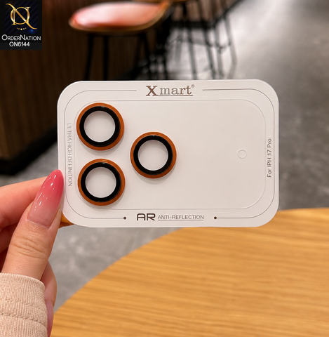 iPhone 17 Pro Camera Protector Lens  - Orange - Xmart AR Anti-Reflection Camera Lens Protector