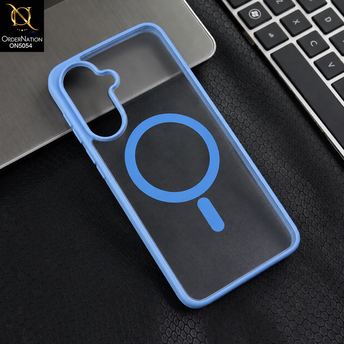 Samsung Galaxy A17 - Sierra Blue - New Clear Transparent Back Magnetic Candy Color Soft Borders Case